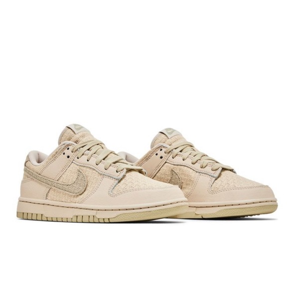 Nike Dunk Low 'Woven Sanddrift' Sneakers Fabric Woven Tan Nike Shoes - Picture 8 of 15